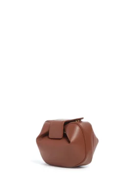 Soft Demi Clutch in Cognac Nappa Leather
