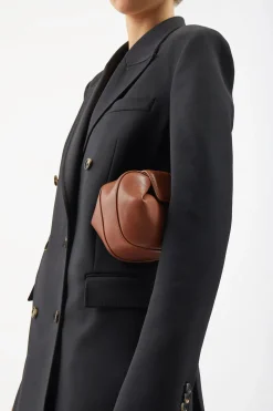 Soft Demi Clutch in Cognac Nappa Leather