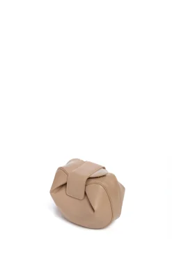 Soft Demi Clutch in Nude Nappa Leather
