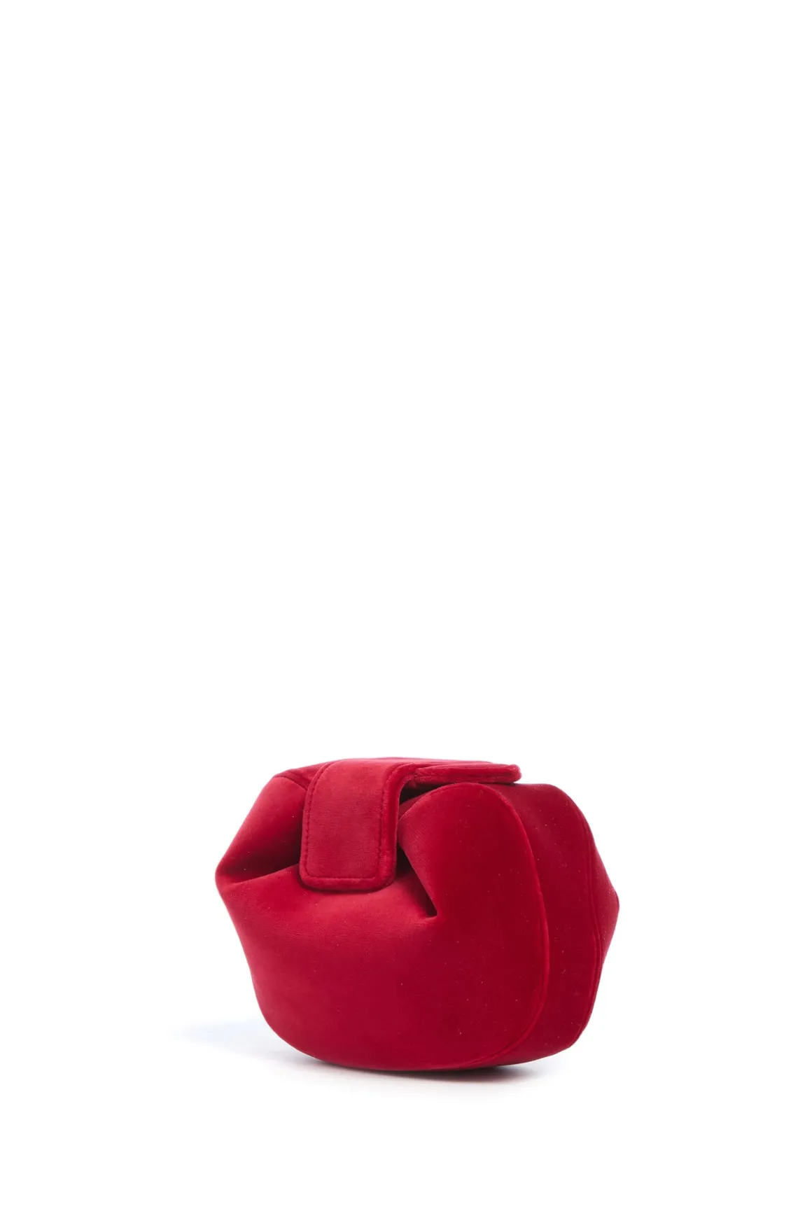 Soft Demi Clutch in Scarlet Red Cotton Velvet