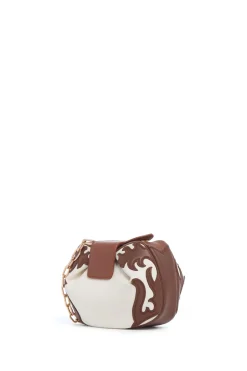 Soft Demi Western Clutch with Chain in Ivory Multi Nappa Leather