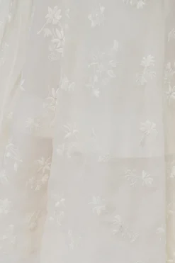 Sonya Mia's Flowers Maxi Skirt in Ivory Embroidered Silk Organza