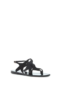 Star Sandal in Black Suede