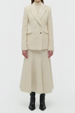 Stephanie Blazer in Ivory Recycled Cashmere Boucle