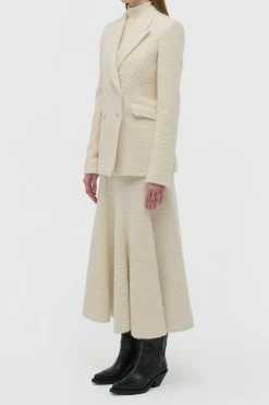 Stephanie Blazer in Ivory Recycled Cashmere Boucle