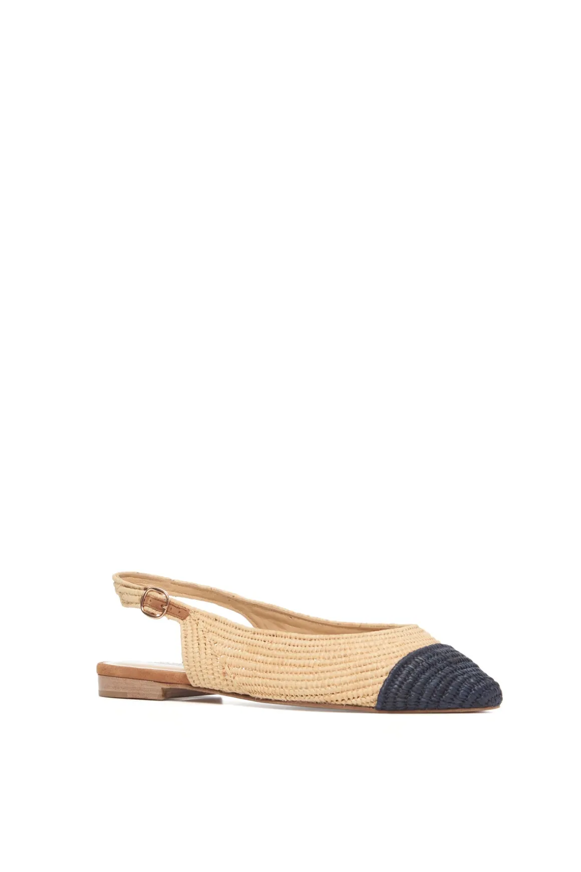 Strength Slingback Flat Shoe in Natural Raffia