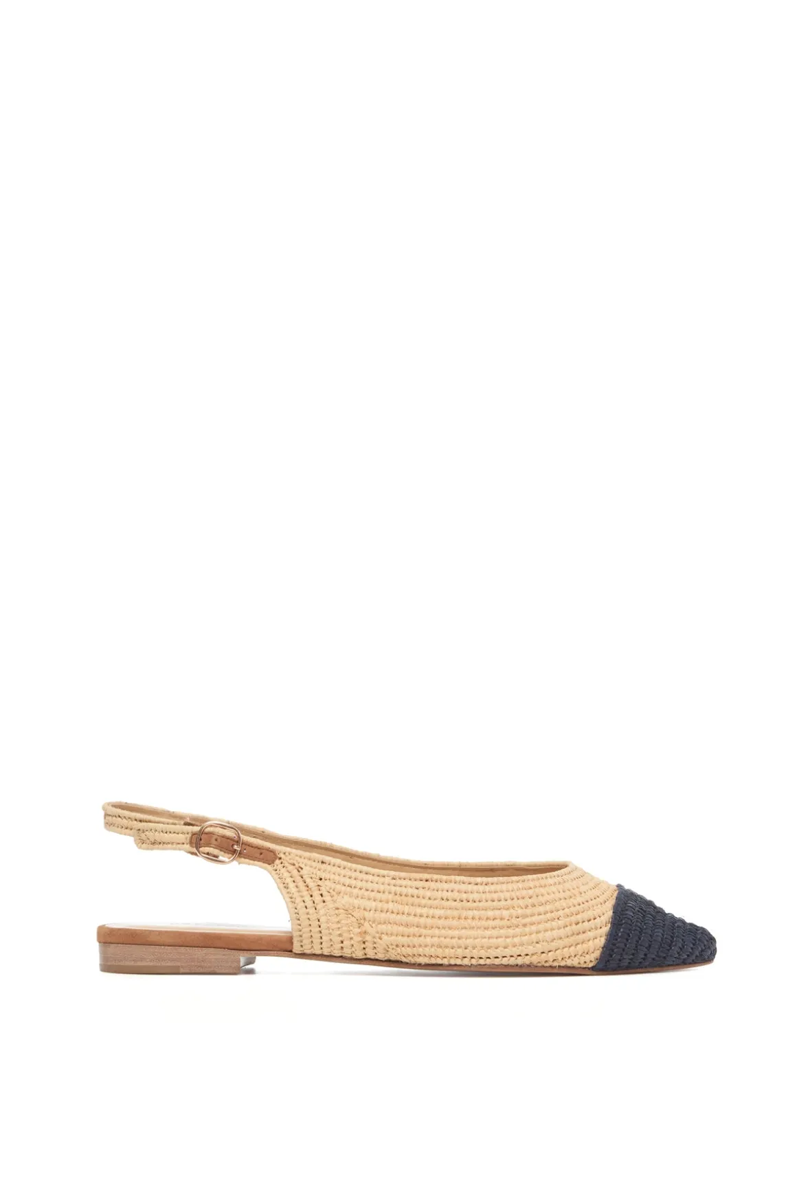 Strength Slingback Flat Shoe in Natural Raffia