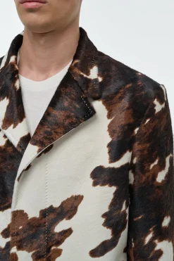 Tailor Carcoat in Ivory Cognac Multi Pony Hair
