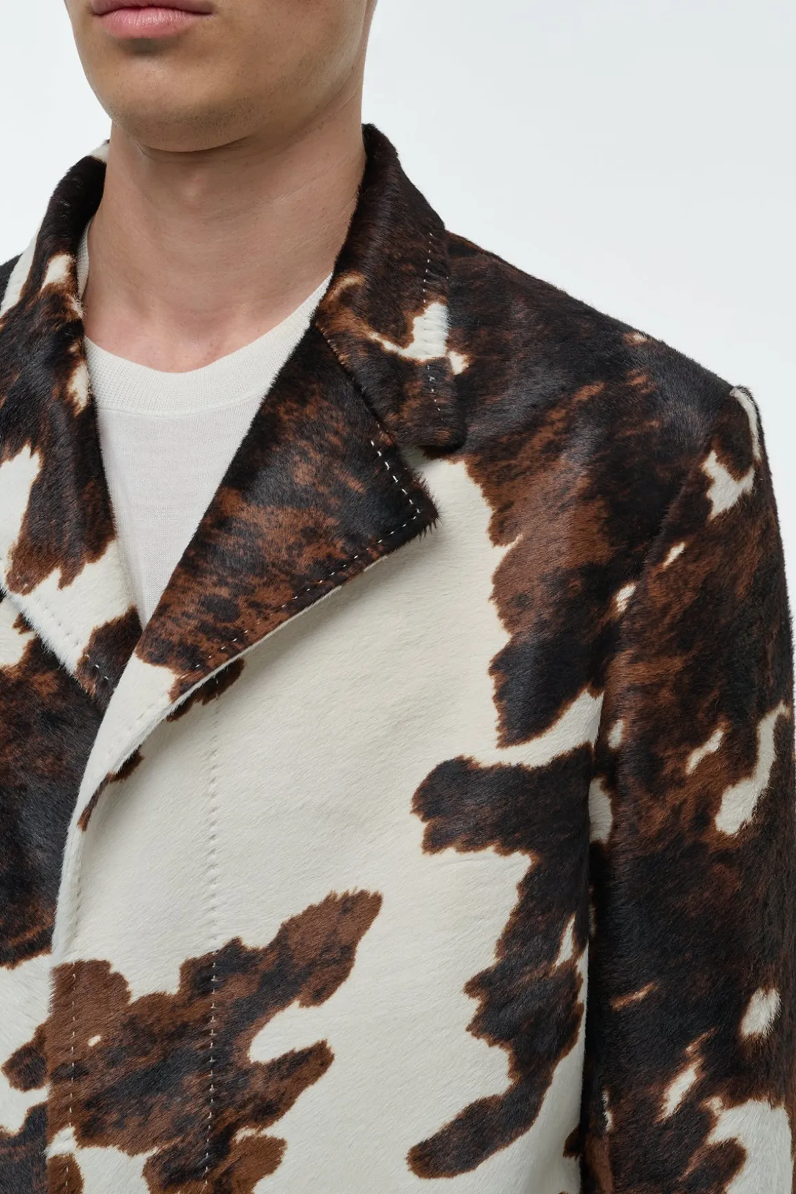 Tailor Carcoat in Ivory Cognac Multi Pony Hair