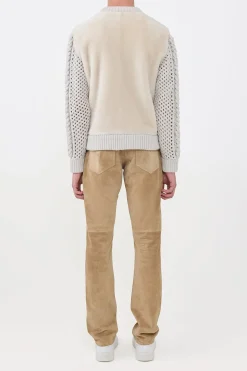 Talus Knit Pullover in Ivory Cashmere & Shearling