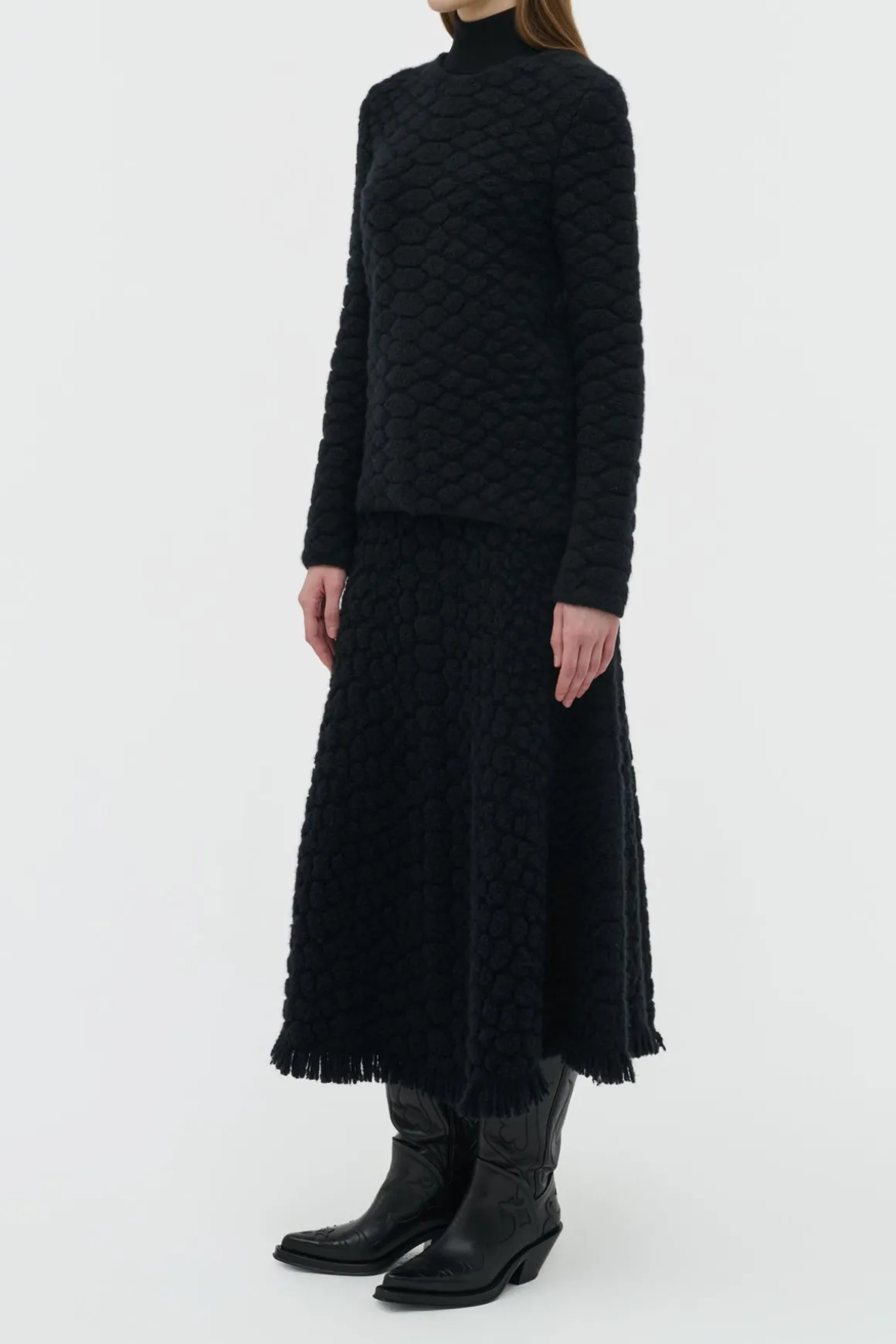 Tansey Knit Sweater in Black Cashmere