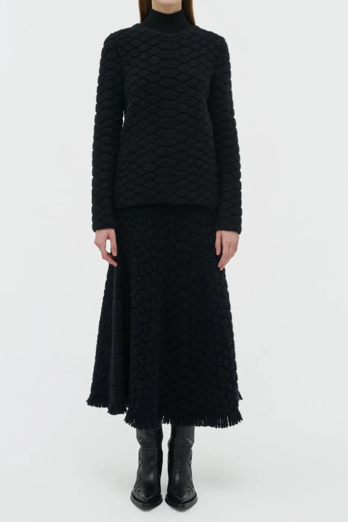 Tansey Knit Sweater in Black Cashmere
