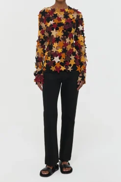 Thalor Crochet Stars Sweater in Multi Cashmere