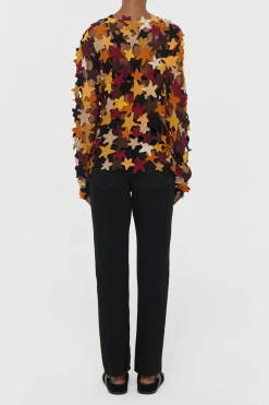 Thalor Crochet Stars Sweater in Multi Cashmere