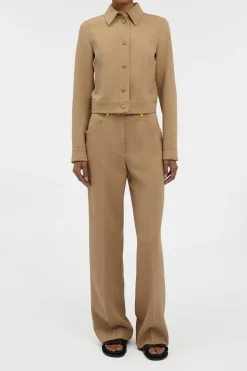 Thereza Jacket in Camel & Citrine Virgin Wool Crepe
