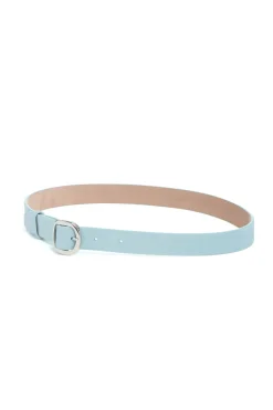 Thin Elster Belt in Light Blue Suede