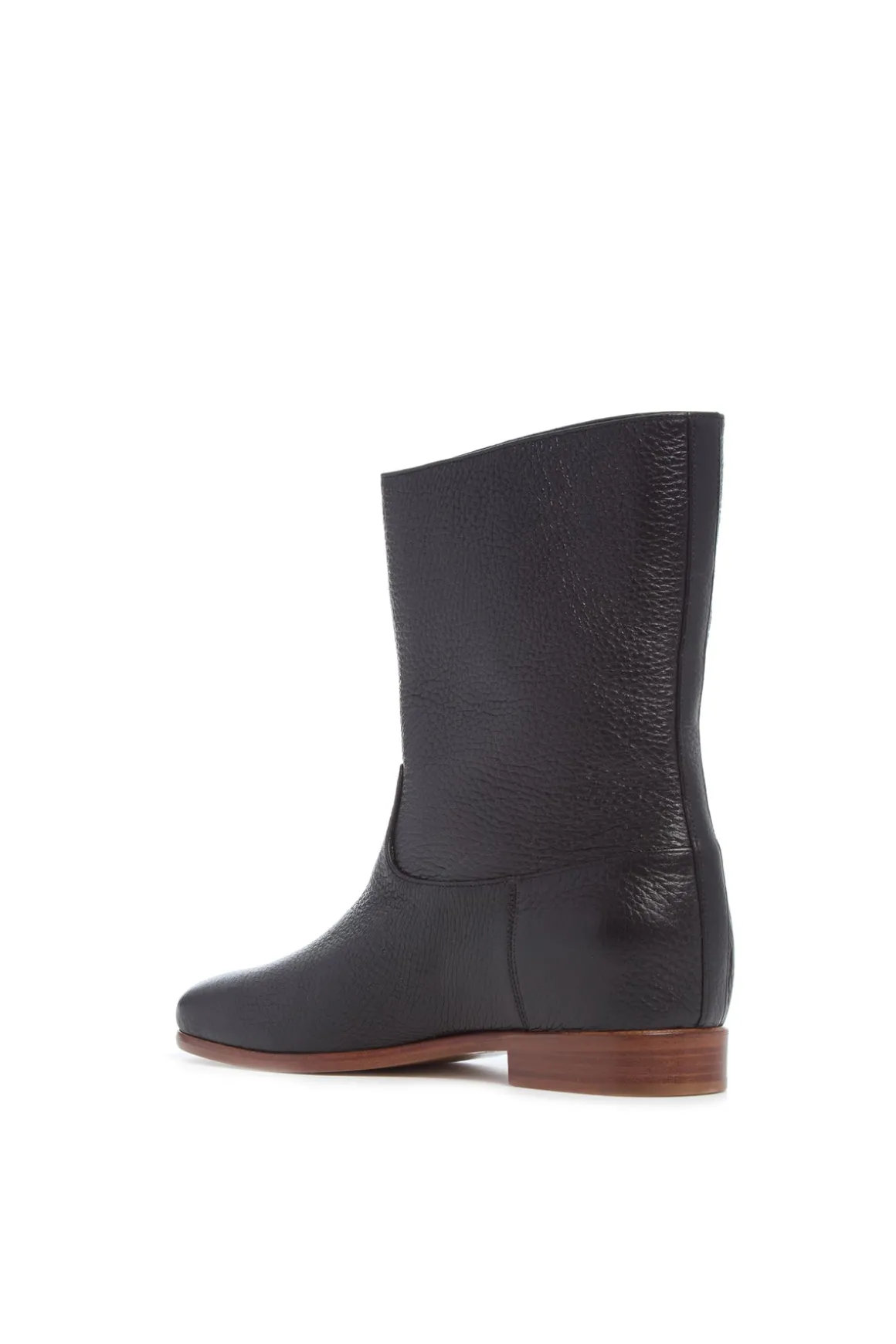 Tina Ankle Boot in Black Textured Leather