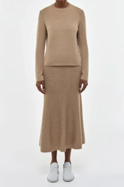 Titus Knit Sweater in Camel Cashmere