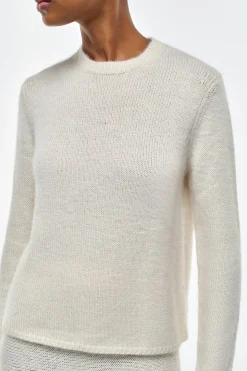 Titus Knit Sweater in Ivory Cashmere