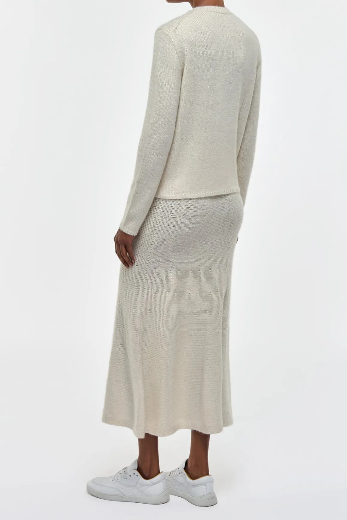Titus Knit Sweater in Ivory Cashmere