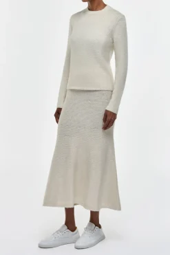 Titus Knit Sweater in Ivory Cashmere