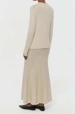 Titus Knit Sweater in Off White Cashmere