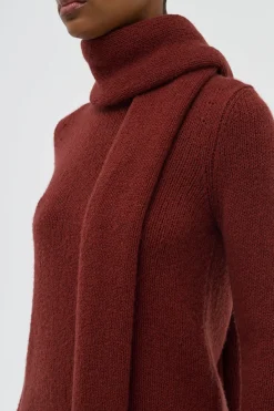 Tulsi Knit Scarf in Burnt Sienna Cashmere