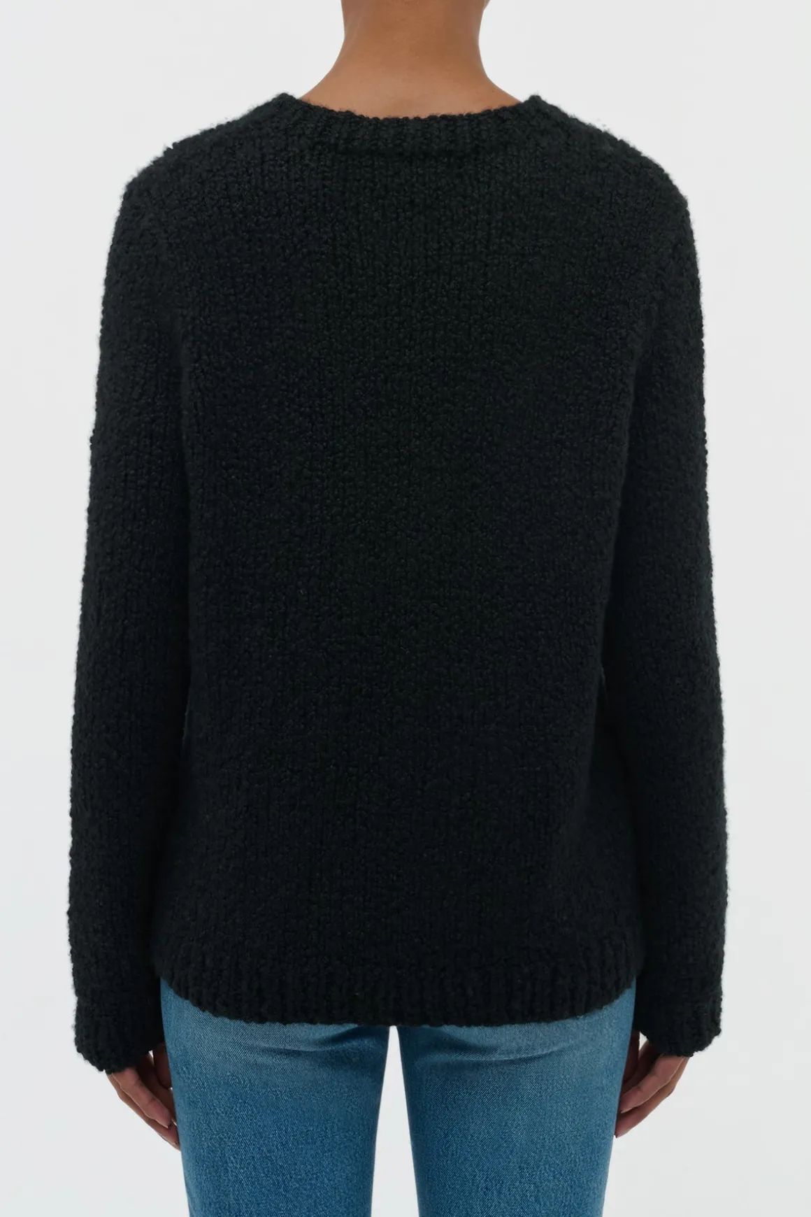 Typhon Knit Sweater in Black Cashmere Boucle