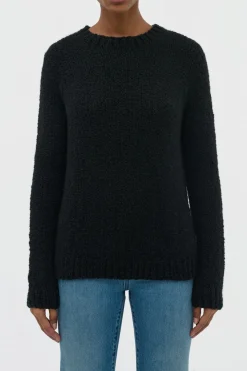 Typhon Knit Sweater in Black Cashmere Boucle