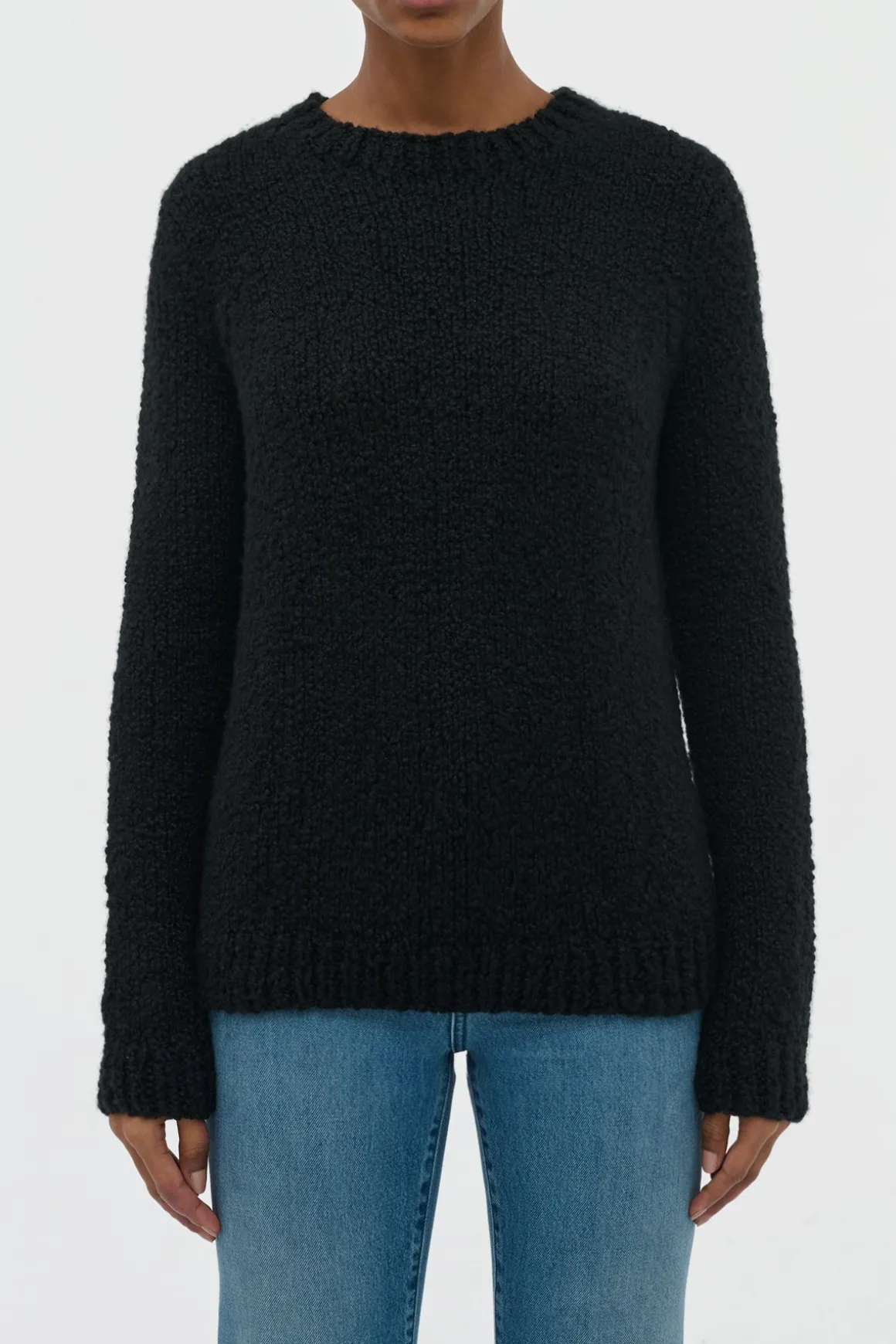 Typhon Knit Sweater in Black Cashmere Boucle