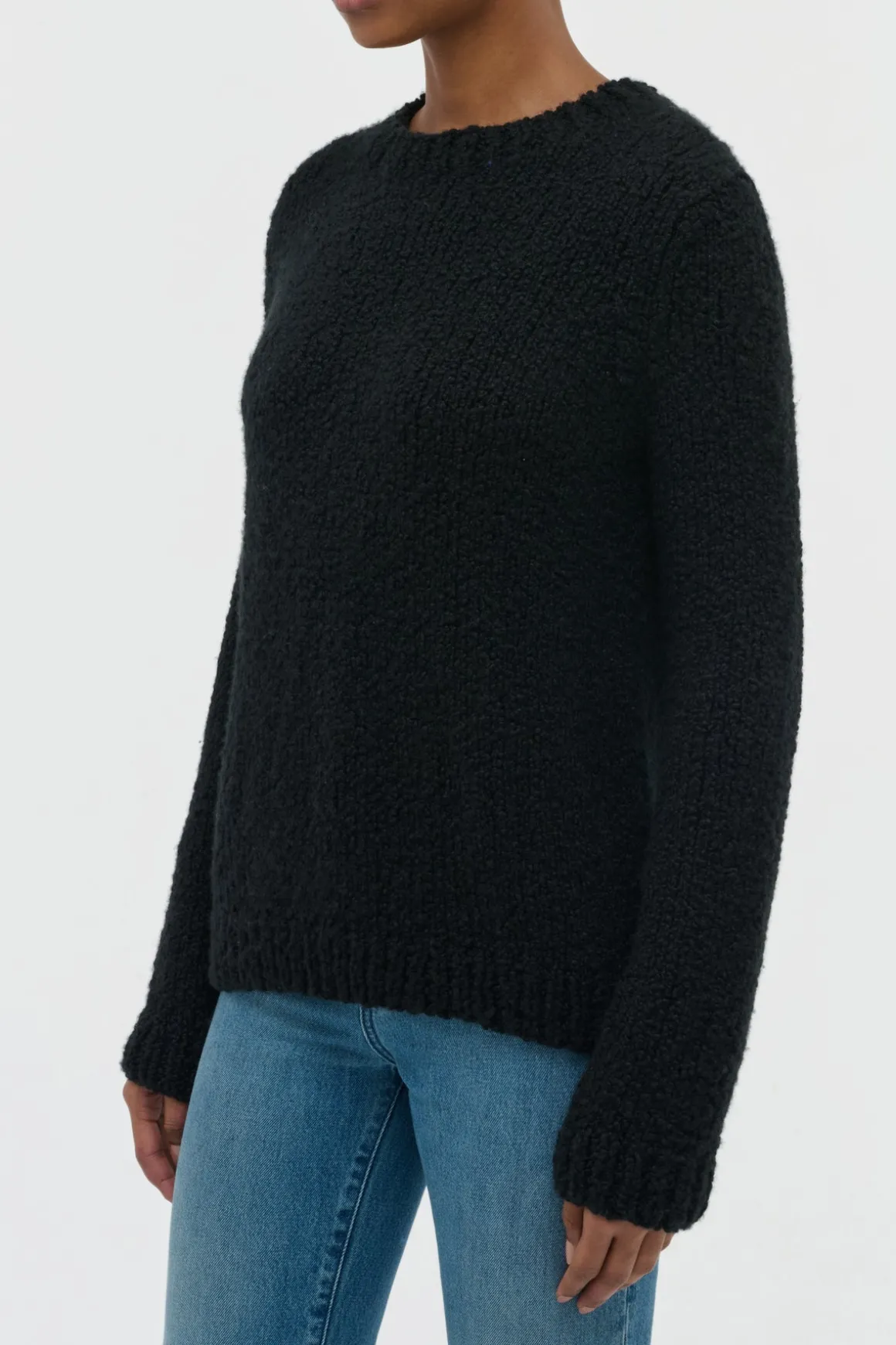 Typhon Knit Sweater in Black Cashmere Boucle
