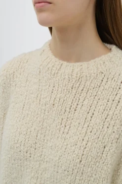 Typhon Knit Sweater in Ivory Cashmere Boucle