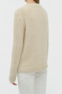 Typhon Knit Sweater in Ivory Cashmere Boucle