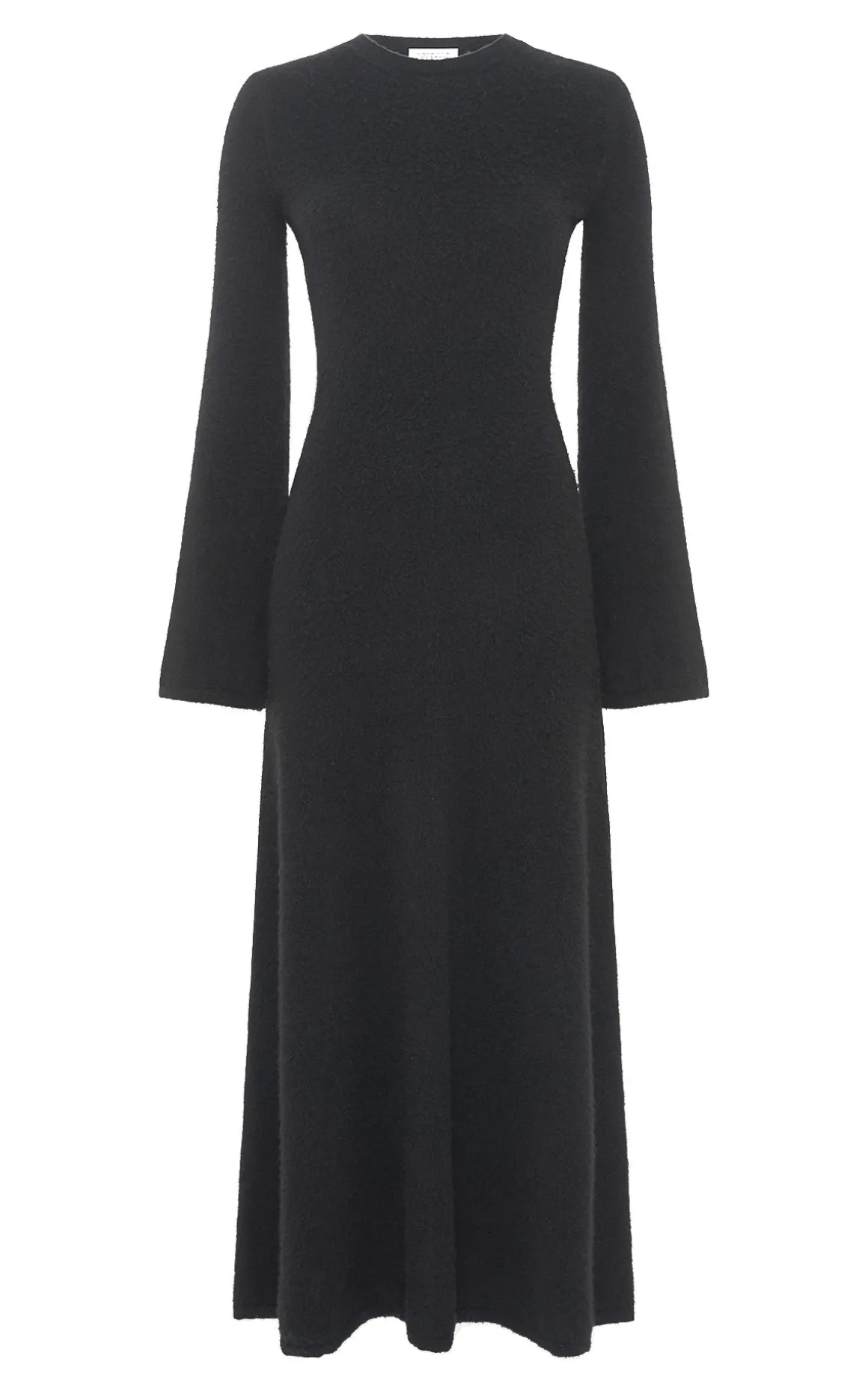 Uriel Knit Maxi Dress in Black Brushed Cashmere
