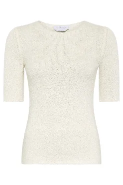 Valentia Knit T-Shirt in Off White Mulberry Silk