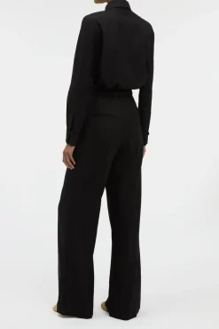 Vargas Wide-leg Pant in Black & Camel Cashmere