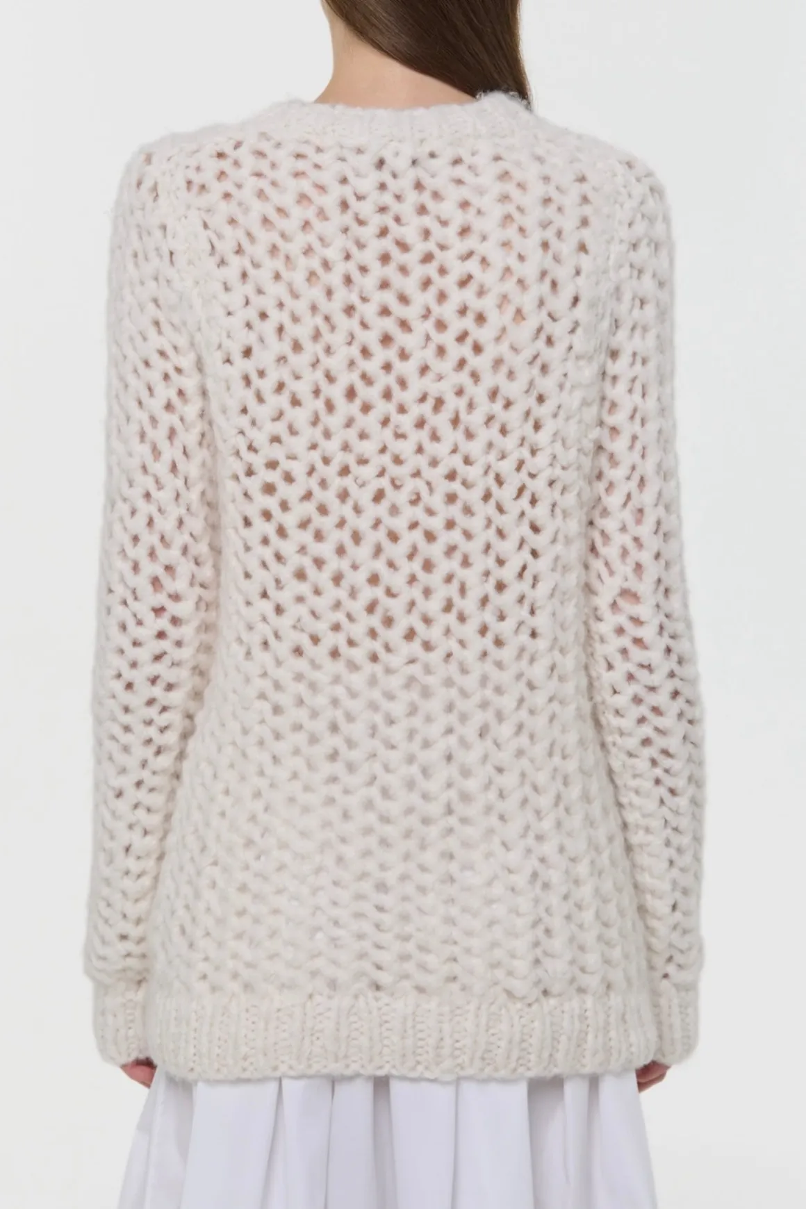 Veralune Knit Crewneck Sweater in Off White Welfat Cashmere