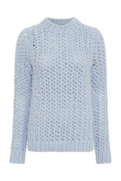 Veralune Knit Crewneck Sweater in Light Blue Welfat Cashmere