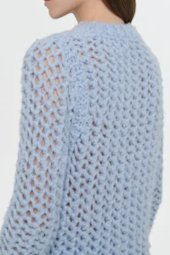 Veralune Knit Crewneck Sweater in Light Blue Welfat Cashmere