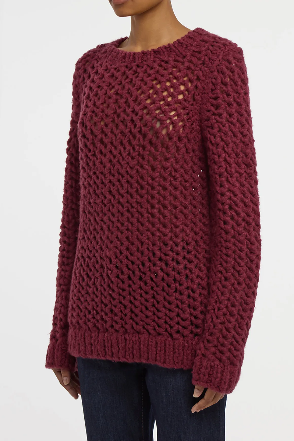 Veralune Knit Crewneck Sweater in Bordeaux Welfat Cashmere