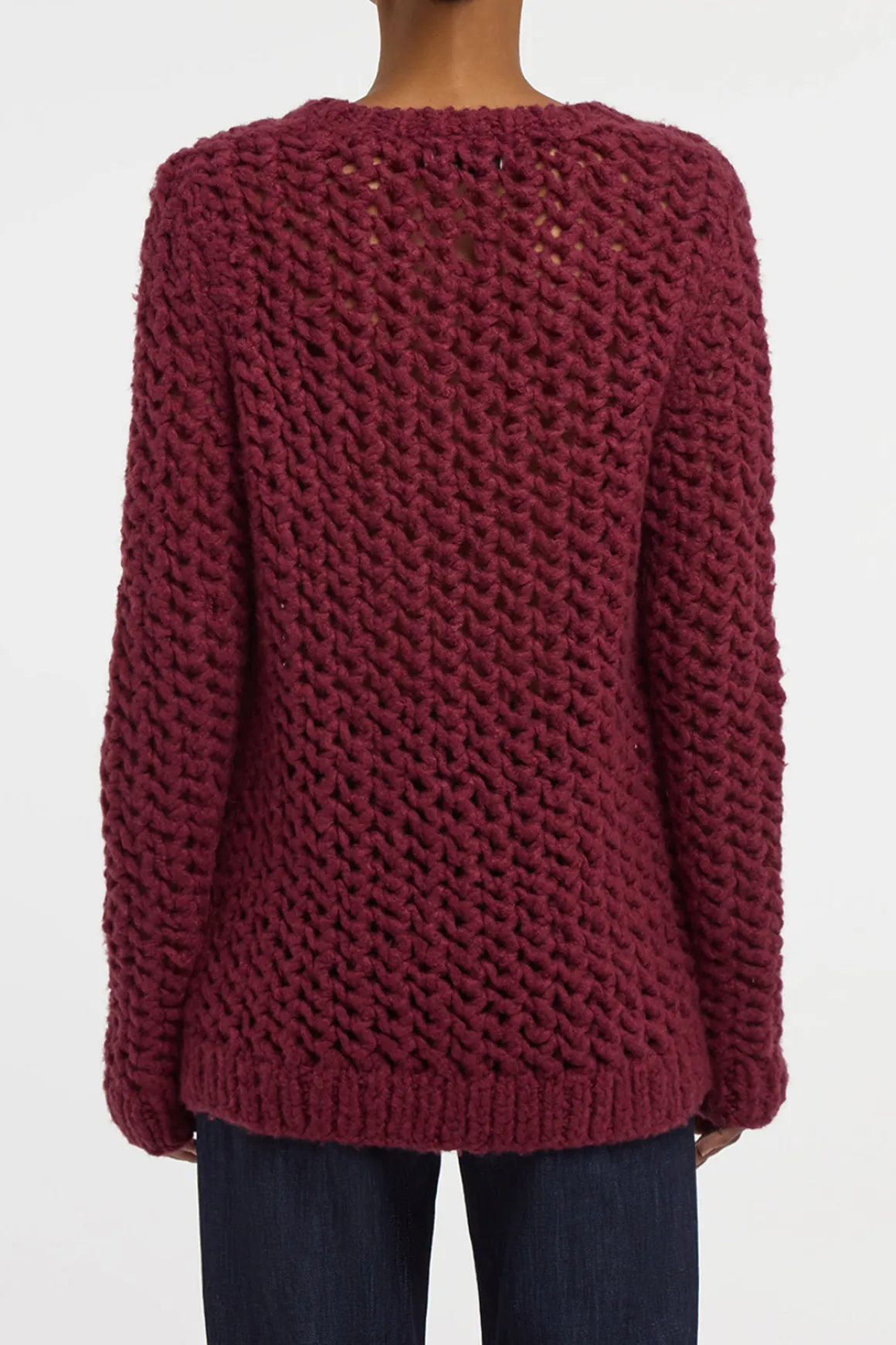 Veralune Knit Crewneck Sweater in Bordeaux Welfat Cashmere