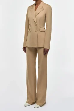 Vesta Flare Pant in Camel Light Sea Island Cotton Twill