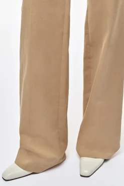 Vesta Flare Pant in Camel Light Sea Island Cotton Twill
