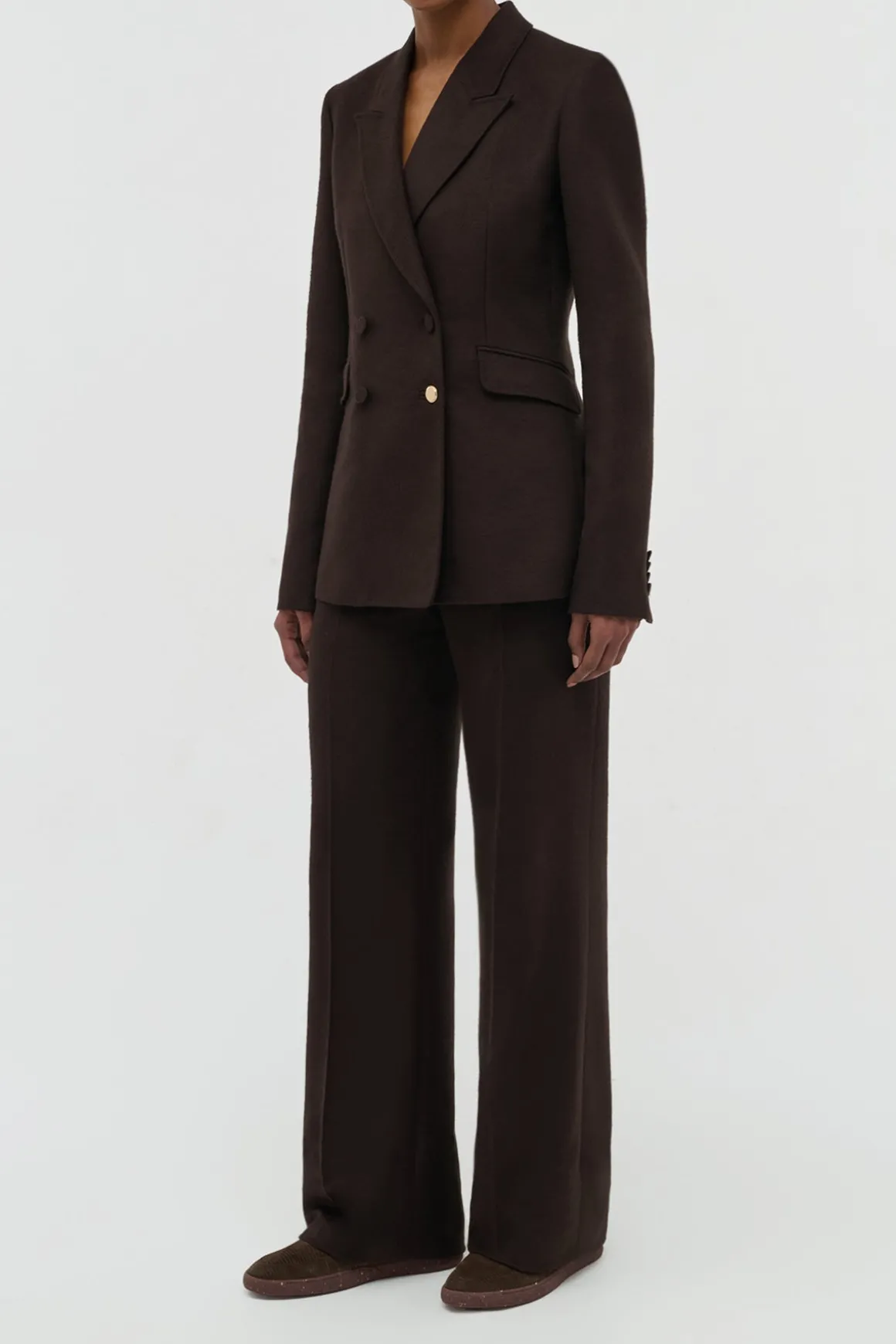 Vesta Flare Pant in Chocolate Winter Silk