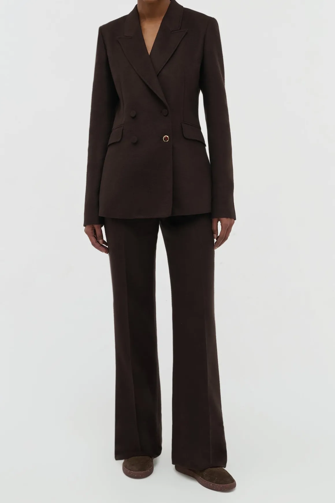 Vesta Flare Pant in Chocolate Winter Silk