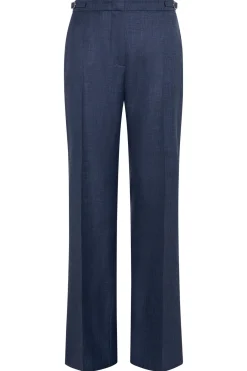 Vesta Flare Pant in Denim Virgin Wool Silk with Linen