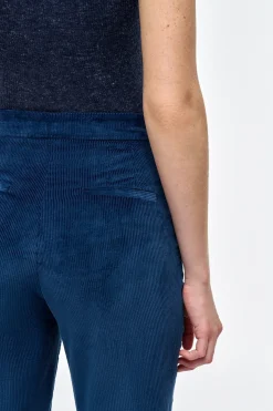 Vesta Flare Pant in Electric Navy Sea Island Cotton Corduroy