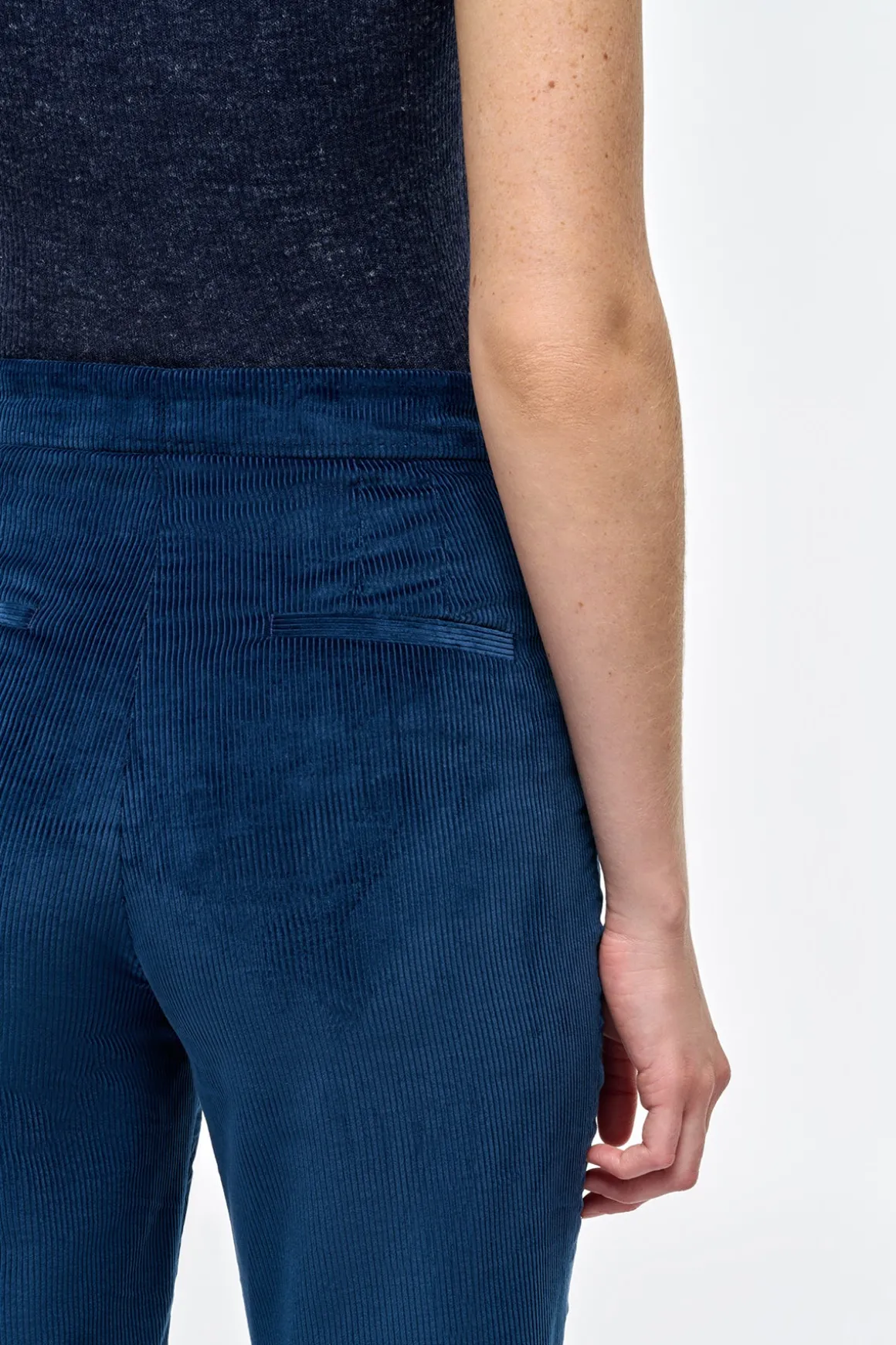 Vesta Flare Pant in Electric Navy Sea Island Cotton Corduroy