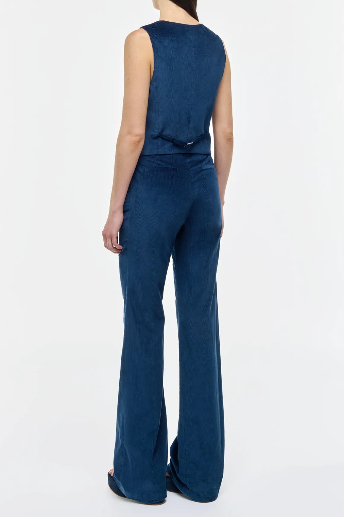 Vesta Flare Pant in Electric Navy Sea Island Cotton Corduroy