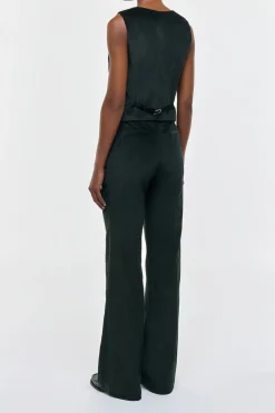 Vesta Flare Pant in English Green Sea Island Cotton Corduroy